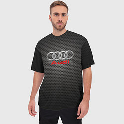 Футболка оверсайз мужская Audi карбон, цвет: 3D-принт — фото 2