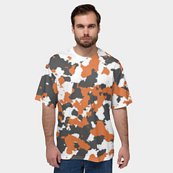 Футболка оверсайз мужская Orange Camo, цвет: 3D-принт — фото 2