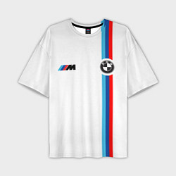 Мужская футболка оверсайз БМВ 3 STRIPE BMW WHITE