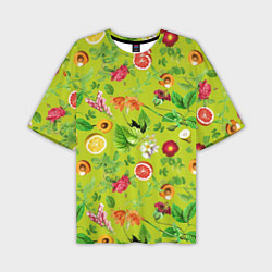 Мужская футболка оверсайз Летнее настроение - фрукты
