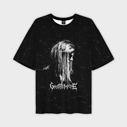 Футболка оверсайз мужская GHOSTEMANE Rap Гостмейн ЧБ Logo, цвет: 3D-принт