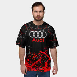 Футболка оверсайз мужская AUDI АУДИ брызги, цвет: 3D-принт — фото 2