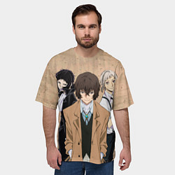 Футболка оверсайз мужская Великий из бродячих псов, Дазай Осаму, Ацуши Накад, цвет: 3D-принт — фото 2