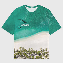 Мужская футболка оверсайз He shark will be happy if the whole world is under