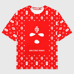 Мужская футболка оверсайз Узор Red Phantom Ski Mask Dope Street Market