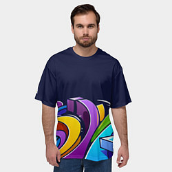 Футболка оверсайз мужская Цветное граффити, цвет: 3D-принт — фото 2