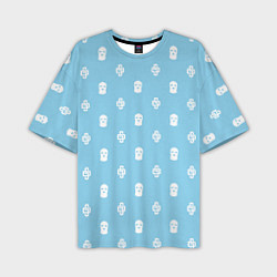 Футболка оверсайз мужская Узор Mono Sky Blue Dope Camo Dope Street Market, цвет: 3D-принт