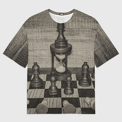Футболка оверсайз мужская Старинные шахматы, цвет: 3D-принт