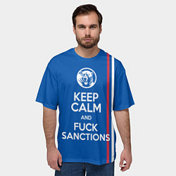 Футболка оверсайз мужская Keep calm and fuck sanctions, цвет: 3D-принт — фото 2