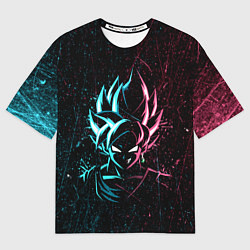 Мужская футболка оверсайз Неоновый Гоку Блек Аниме Anime Dragon Ball