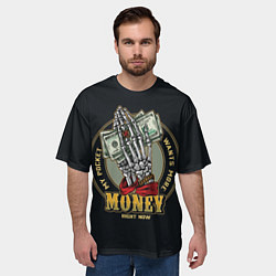 Футболка оверсайз мужская MONEY мой карман хочет больше, цвет: 3D-принт — фото 2