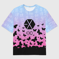 Футболка оверсайз мужская EXO БАБОЧКИ, цвет: 3D-принт