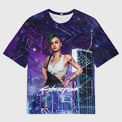 Мужская футболка оверсайз Judy Cyberpunk2077 Джуди