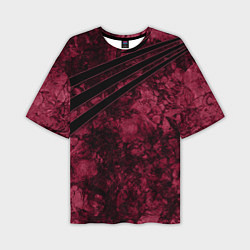 Мужская футболка оверсайз Мраморный бордовый текстурированный узор