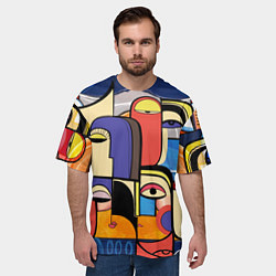 Футболка оверсайз мужская Глазки - арт, цвет: 3D-принт — фото 2
