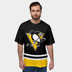 Футболка оверсайз мужская Pittsburgh Penguins Питтсбург Пингвинз, цвет: 3D-принт — фото 2