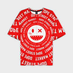 Мужская футболка оверсайз Счастливый Смайлик Red Dope Street Market