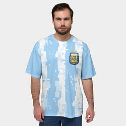 Футболка оверсайз мужская Сборная Аргентины Современная форма, цвет: 3D-принт — фото 2