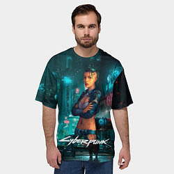 Футболка оверсайз мужская Vi cyberpunk2077 Ви, цвет: 3D-принт — фото 2