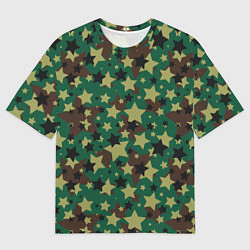 Мужская футболка оверсайз Звёзды камуфляж