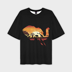 Мужская футболка оверсайз Душа природы - слон