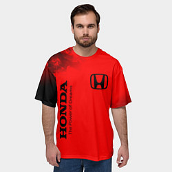 Футболка оверсайз мужская HONDA DREAMS - Огонь, цвет: 3D-принт — фото 2