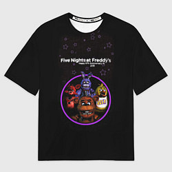 Футболка оверсайз мужская Five Nights at Freddys - персонажи из игры, цвет: 3D-принт