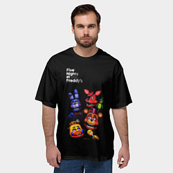 Футболка оверсайз мужская Five Nights at Freddys - персонажи, цвет: 3D-принт — фото 2