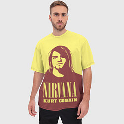 Футболка оверсайз мужская Nirvana - Kurt Cobain, цвет: 3D-принт — фото 2