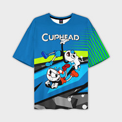 Футболка оверсайз мужская 2 чашечки cuphead, цвет: 3D-принт