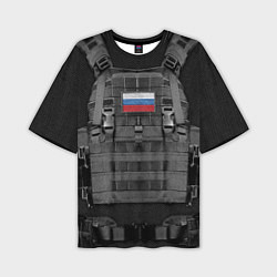 Мужская футболка оверсайз Бронежилет армии России