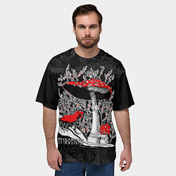 Футболка оверсайз мужская Мухоморы и томатный узкорот, цвет: 3D-принт — фото 2