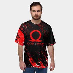 Футболка оверсайз мужская God of war брызги, цвет: 3D-принт — фото 2