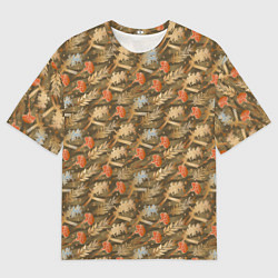 Футболка оверсайз мужская Гвоздики, золотой лавр, ленточки, цвет: 3D-принт