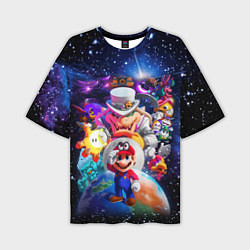 Мужская футболка оверсайз Super Mario Odyssey Space Video game
