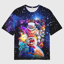 Мужская футболка оверсайз Super Mario Odyssey Space Video game