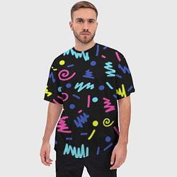 Футболка оверсайз мужская Neon color pattern Fashion 2032, цвет: 3D-принт — фото 2