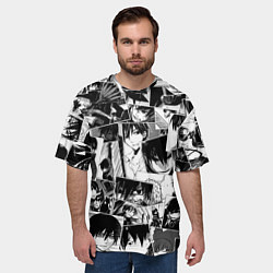 Футболка оверсайз мужская Темнее чёрного паттерн, цвет: 3D-принт — фото 2