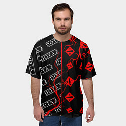Футболка оверсайз мужская DOTA 2 Молнии Паттерны, цвет: 3D-принт — фото 2