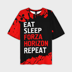 Мужская футболка оверсайз Eat Sleep Forza Horizon Repeat Краска