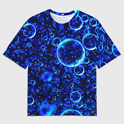 Мужская футболка оверсайз Пузыри воздуха в воде Pattern
