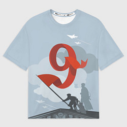 Футболка оверсайз мужская Знамя ДЕНЬ ПОБЕДЫ, цвет: 3D-принт