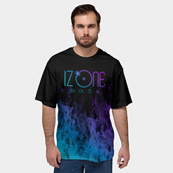Футболка оверсайз мужская Izone neon огонь, цвет: 3D-принт — фото 2