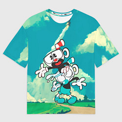Футболка оверсайз мужская 2 Чашечки Cuphead, цвет: 3D-принт