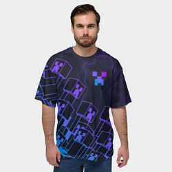 Футболка оверсайз мужская Minecraft CREEPER NEON, цвет: 3D-принт — фото 2