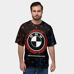 Футболка оверсайз мужская BMW Капли Дождя, цвет: 3D-принт — фото 2