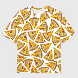 Мужская футболка оверсайз Кусочки вкусной пиццы
