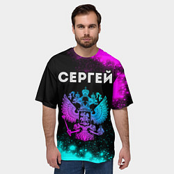 Футболка оверсайз мужская Сергей Россия, цвет: 3D-принт — фото 2