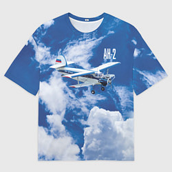 Футболка оверсайз мужская Гражданский самолет Ан-2, цвет: 3D-принт