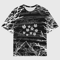 Футболка оверсайз мужская Pyrokinesis: текстура ветки, цвет: 3D-принт